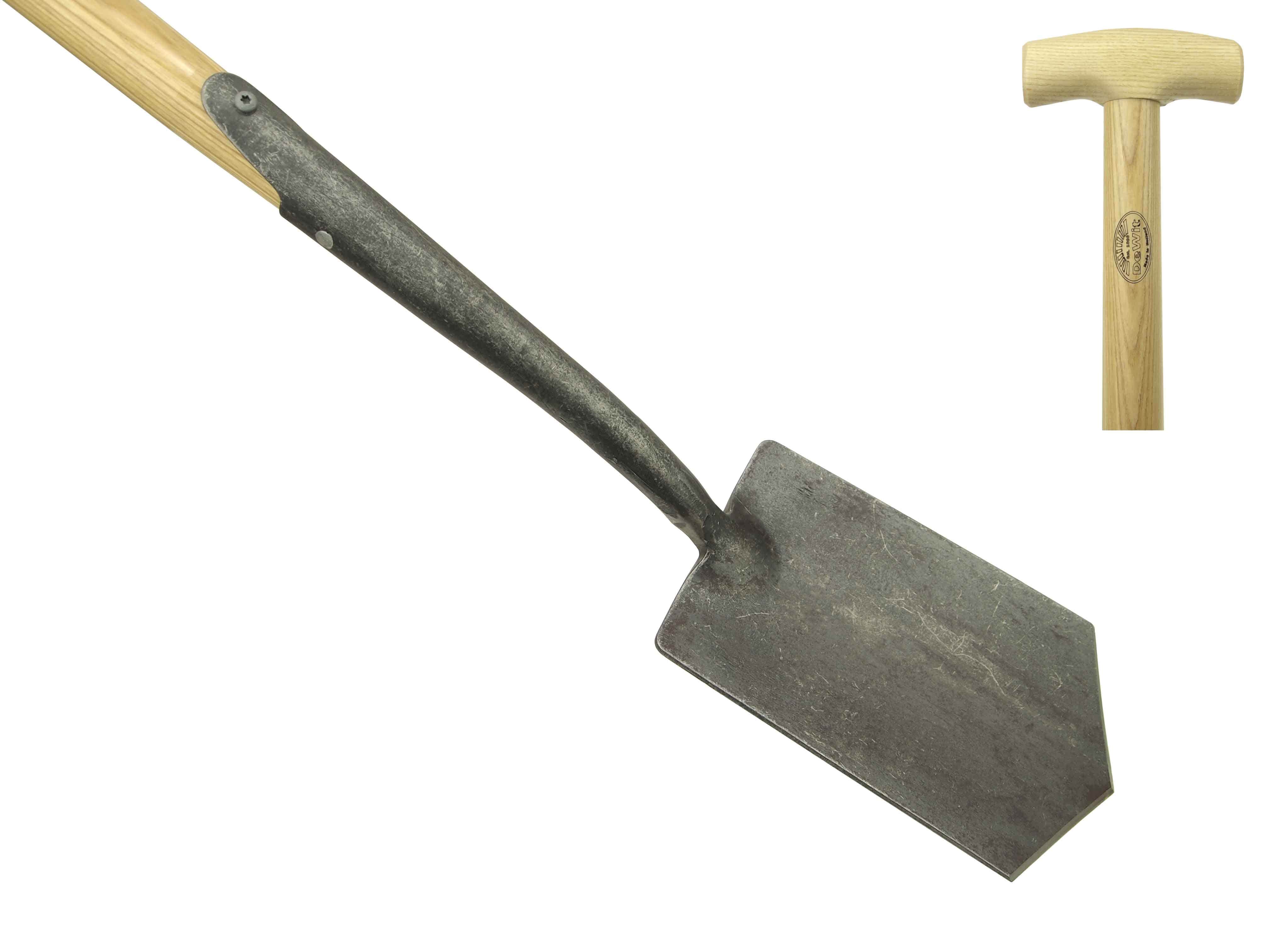 Forged pointed spade with 75cm T-handle